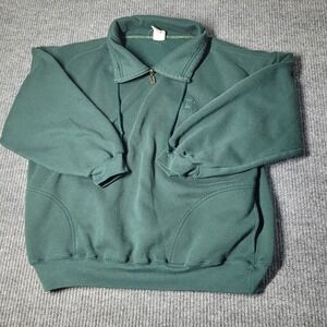 Pro Spirit Sweatshirt Men's‎ XL Green 1/4 Zip Fleece Pullover Stretch